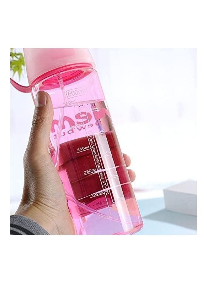 كوتيس زجاجة محمولة لشرب المياه ومزودة ببخاخ وردي - Image 2