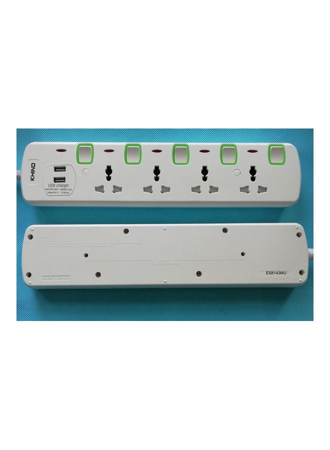 KHIND - Trailing Socket White/Green - Image 1