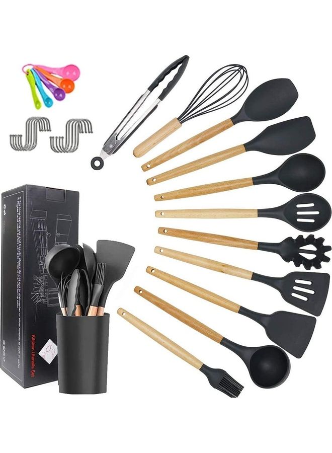 XiuWoo 11-Piece Silicone Kitchen Utensils Set Multicolour one size - Image 1