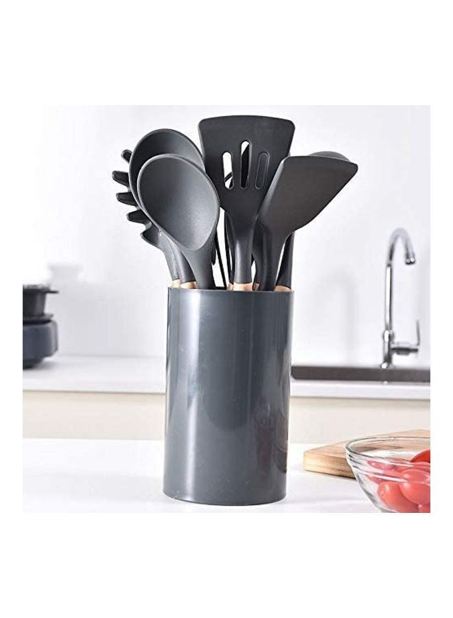 شو وو طقم أدوات طعام للمطبخ مكون من 11 قطعة أسود/بني One Size - Image 5