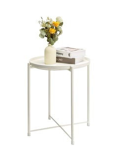 XiuWoo Round Tray Table Milky White 52 x 44 x 42cm  - Image 1
