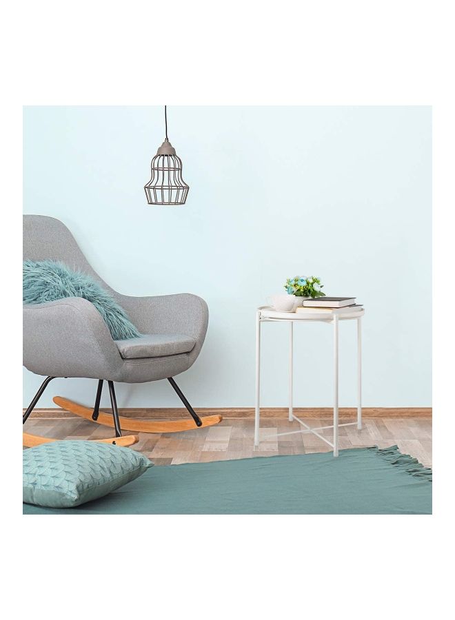 XiuWoo Round Tray Table Milky White 52 x 44 x 42cm - Image 5