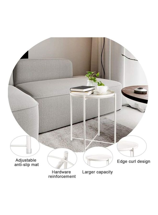 XiuWoo Round Tray Table Milk White 52 x 44 x 42cm - Image 3
