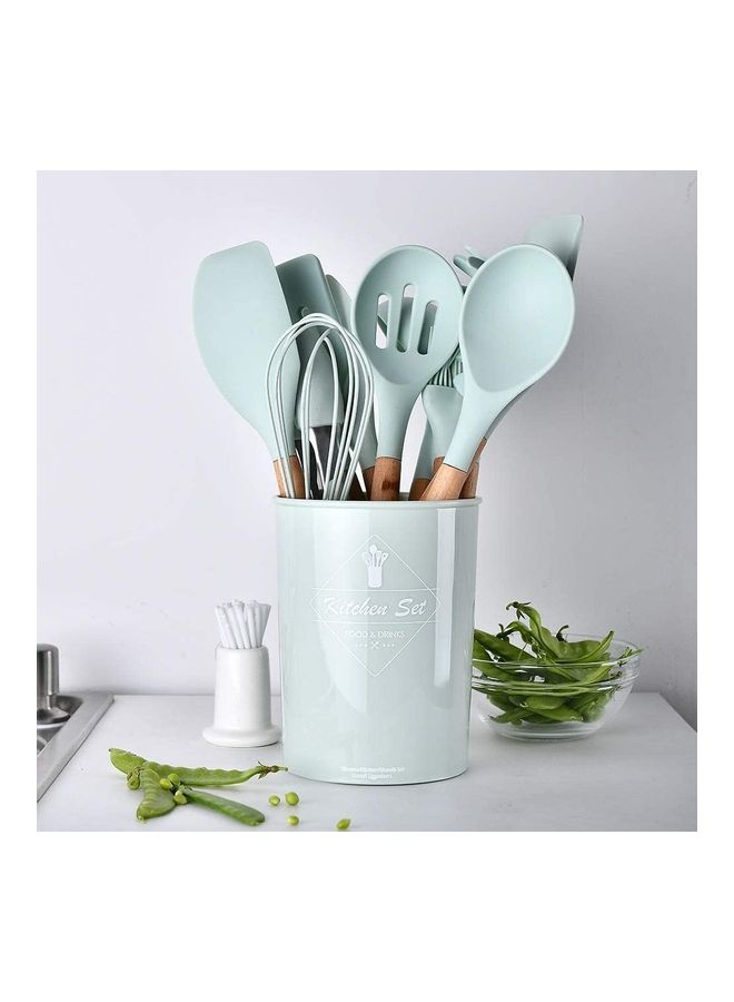 XiuWoo 13-Piece Silicone Cooking Utensil Set Beige/Green one sizecm  - Image 2