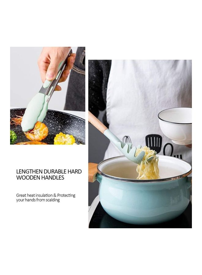 XiuWoo 13-Piece Silicone Cooking Utensil Set Beige/Green one sizecm  - Image 4