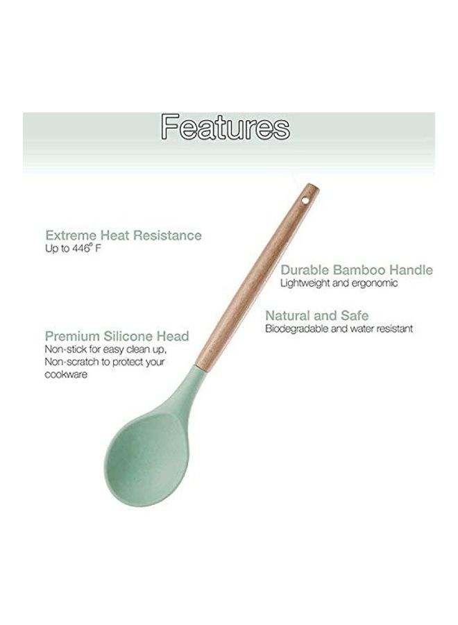 XiuWoo 13-Piece Silicone Cooking Utensil Set Beige/Green one sizecm  - Image 5
