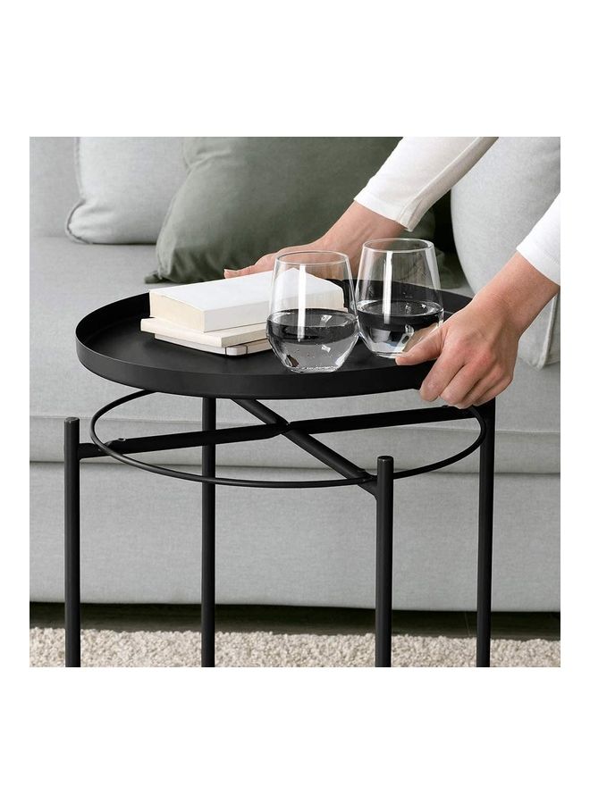 XiuWoo Round Tray Table Black 52 x 44 x 42cm - Image 2