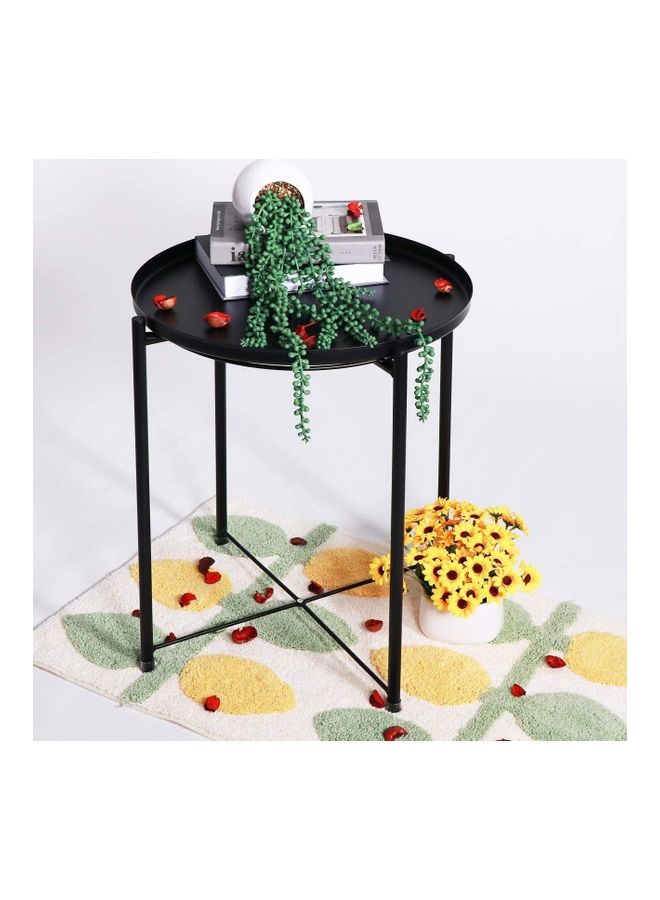 XiuWoo Round Tray Table Black 52 x 44 x 42cm - Image 3