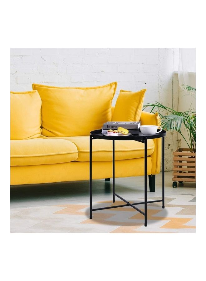 XiuWoo Round Tray Table Black 52 x 44 x 42cm - Image 4