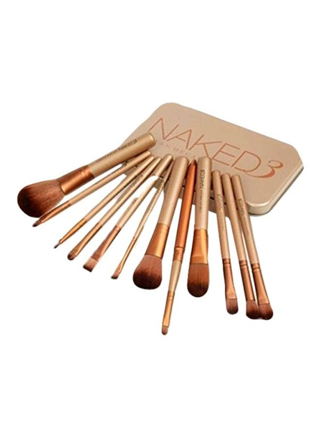 Urban Decay 12-Piece Naked 3 Make Up Brush Set Silver/Orange/Brown  - Image 1