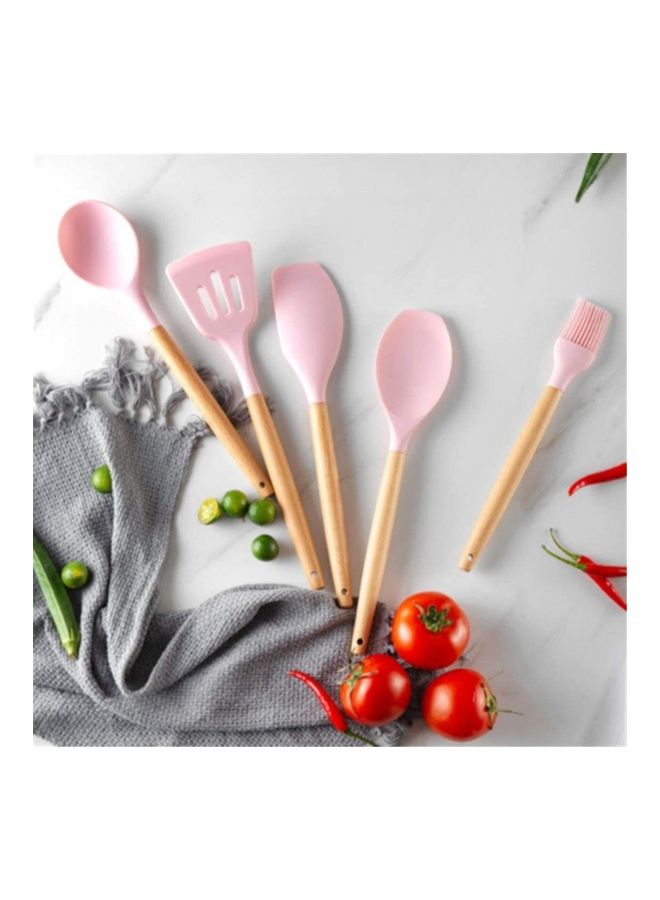 شو وو طقم أدوات طبخ من السيليكون مكون من 11 قطعة أسود / بيج one sizeسم - Image 3