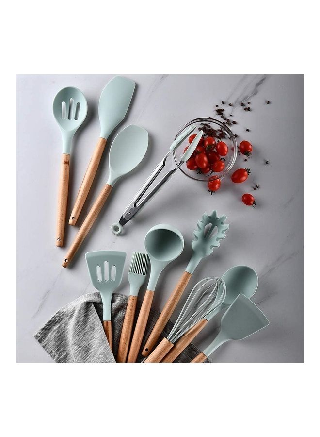 XiuWoo 12-Piece Silicone Cooking Utensil Set With Holder Multicolour One Size - Image 4