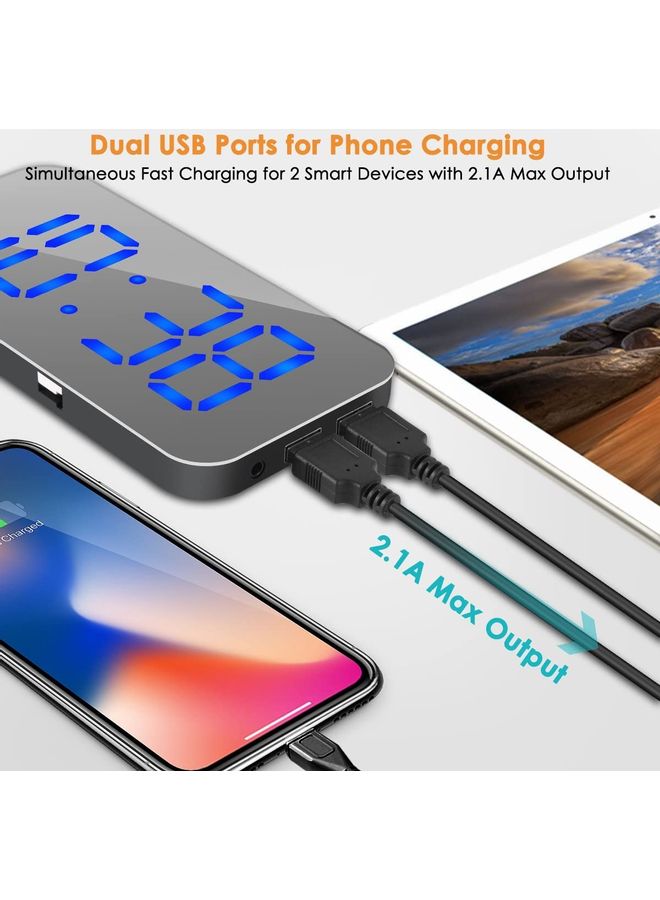 XiuWoo Digital Alarm Clock Multicolour 6.22 x 3.11inch - Image 5