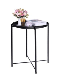 XiuWoo Round Tray Table Black 52 x 44 x 42cm  - Image 1