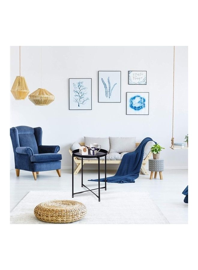XiuWoo - Round Tray Table Black 52 x 44 x 42cm - Image 1