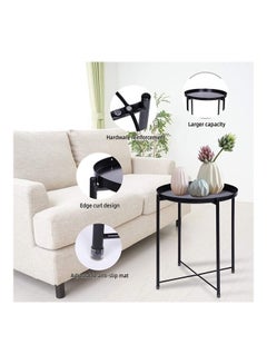 XiuWoo Round Tray Table Black 52 x 44 x 42cm  - Image 2