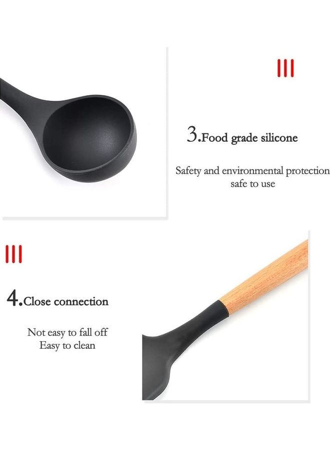 شو وو طقم أدوات طبخ من السيليكون مكون من 11 قطعة متعدد الألوان One Size - Image 5