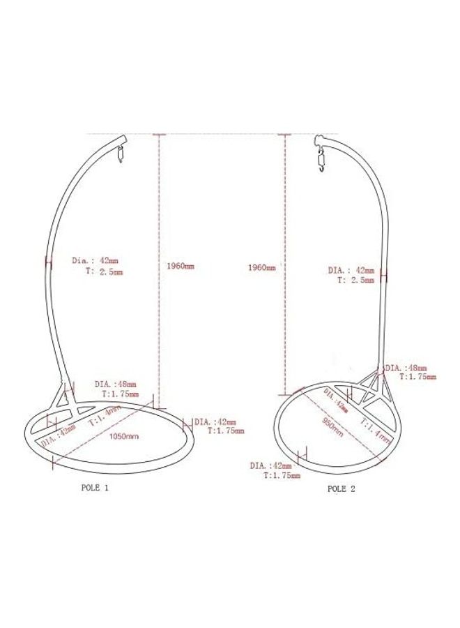 Comfortable Hanging Chair Outdoor Patio Swing Hanging Chair White 105x196cm  - Image 2