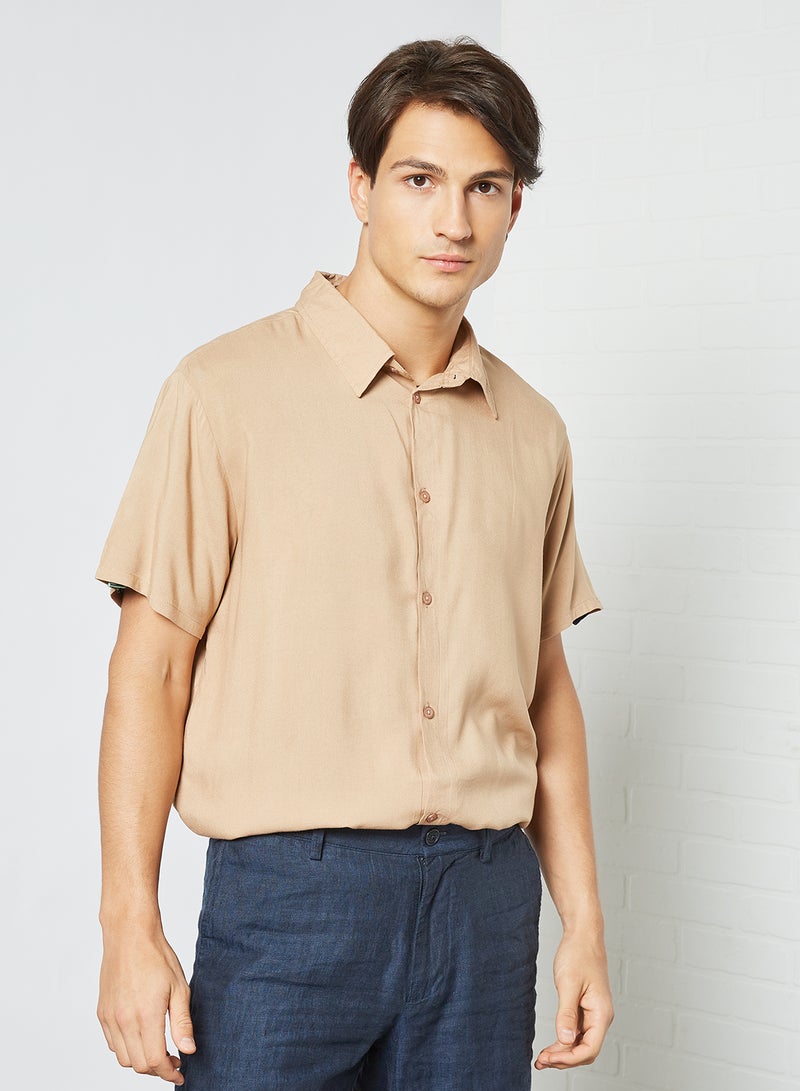 Plain Dyed Shirt Brown - v1624605455/N43976144V_1