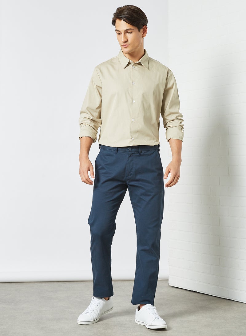 STATE 8 Plain Poplin Long Sleeve Shirt Beige  - Image 2