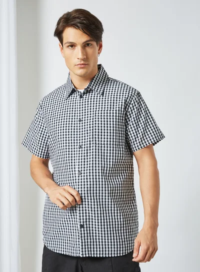 STATE 8 Gingham Shirt Black