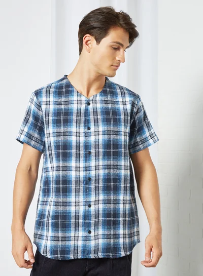 STATE 8 Plaid Print Shirt Blue