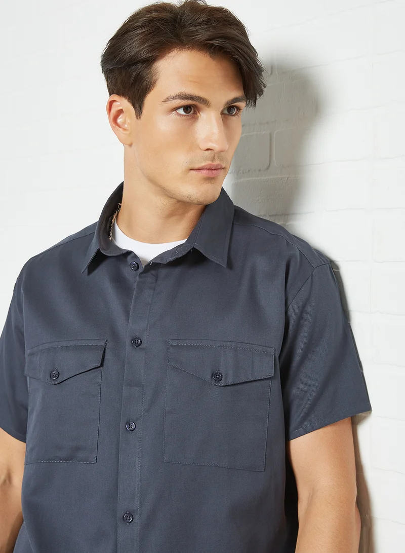 STATE 8 Front Pocket Shirt Navy