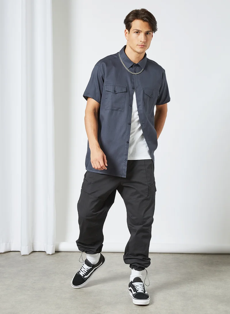 STATE 8 Front Pocket Shirt Navy
