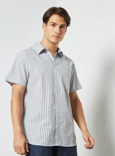STATE 8 Gingham Print Shirt Grey