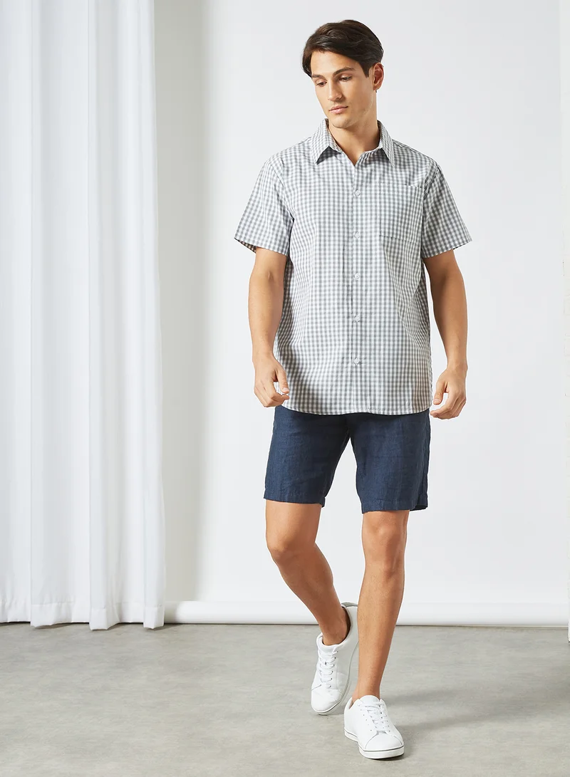 STATE 8 Gingham Print Shirt Grey