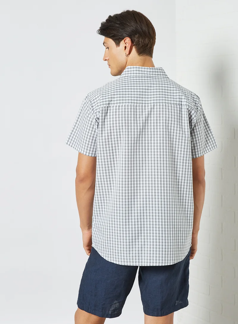 STATE 8 Gingham Print Shirt Grey