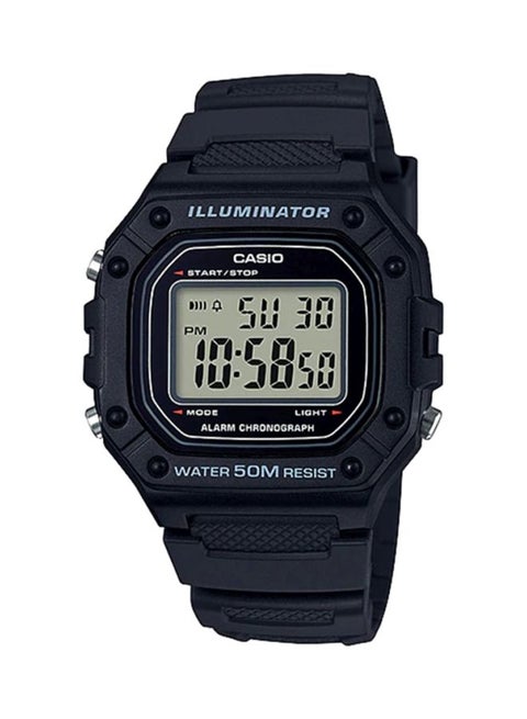 Men's Resin Digital Wrist Watch W-218H-1AVDF - 43 mm - Black