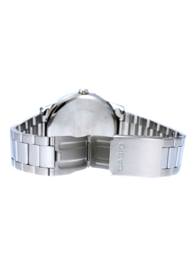 كاسيو ساعة يد بعقارب وسوار من الاستانلس ستيل مقاومة للماء، طراز MTP-1303D-7B للرجال - Image 4