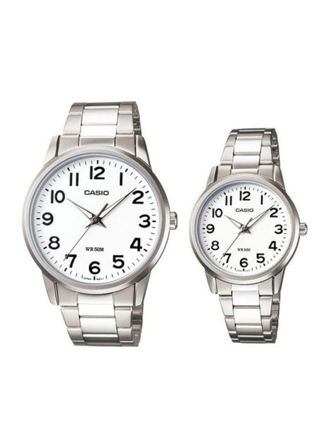 CASIO Stainless Steel Analog Couple Watch Set MTP-1303D-7B + LTP-1303D-7B  - Image 1