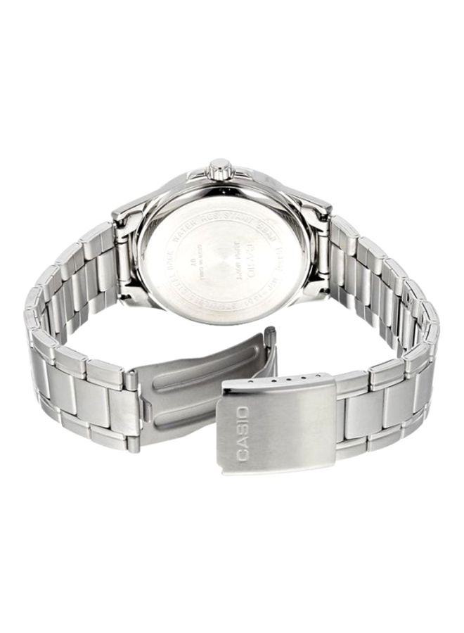 كاسيو ساعة يد بعقارب وسوار من الإستانلس ستيل طراز MTP-1381D-1AVDF - 40 مم - فضي للرجال - Image 4