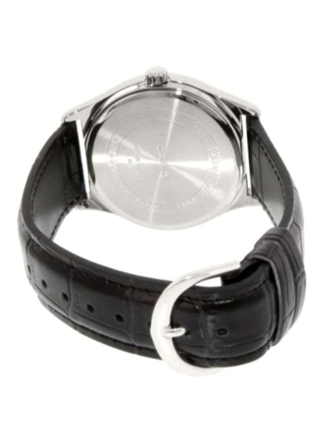 كاسيو ساعة يد بعقارب وسوار من الجلد طراز LTP-V004L-1AUDF - 30 مم - أسود للنساء - Image 2