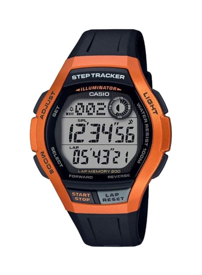 كاسيو ساعة يد رقمية بسوار من الراتينج طراز WS-2000H-4AVEF - مقاس 44 مم - لون أسود للرجال - Image 1