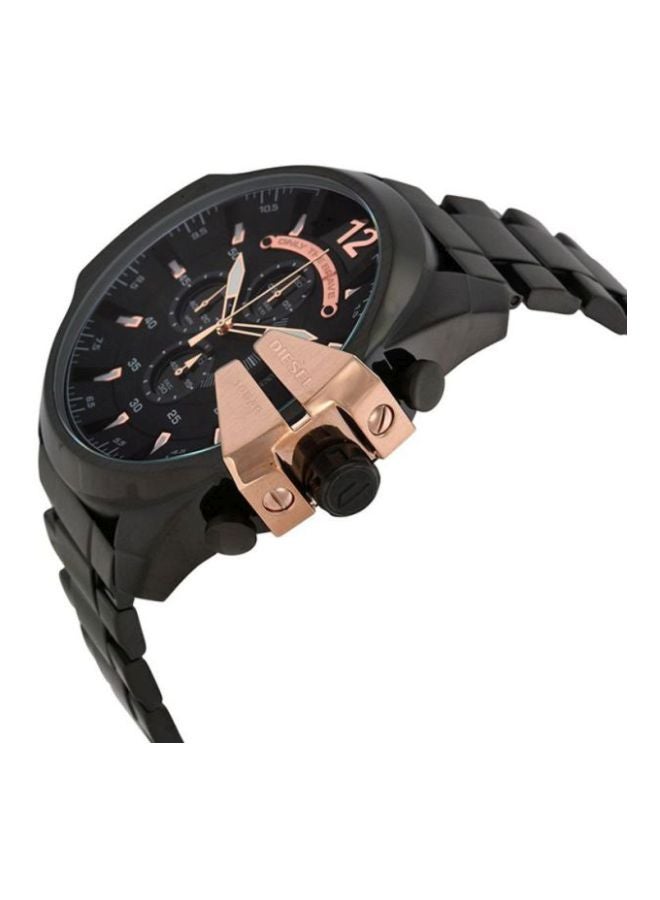 ديزل ساعة يد تشي كرونوغراف دائرية الشكل بسوار من الستانلس ستيل مقاس 59 مم - لون أسود - طراز DZ4309 للرجال - Image 4