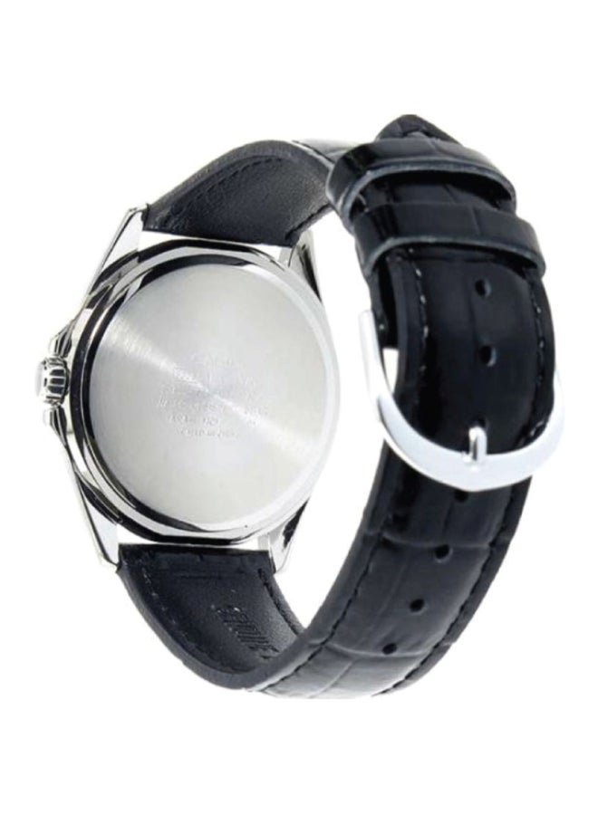 CASIO Men's Leather Analog Wrist Watch MTP-1370L-7AVDF - 40 mm - Black - Image 2