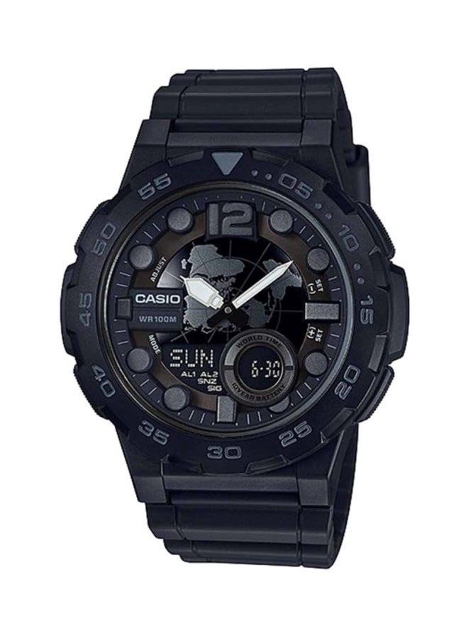 CASIO Men's Water Resistant Silicone Analog Wrist Watch AEQ-100W-1BV - 48 mm - Black  - Image 1