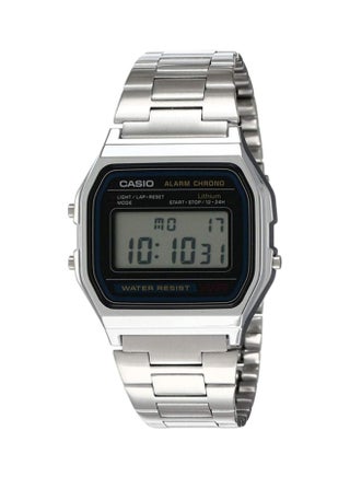 Men's Water Resistant Stainless Steel Digital Watch A158WA-1DF Silver - v1624620343/N20833690A_1