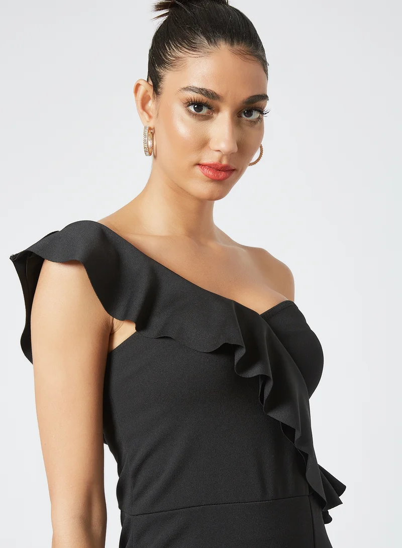 FEMME LUXE One-Shoulder Midi Dress