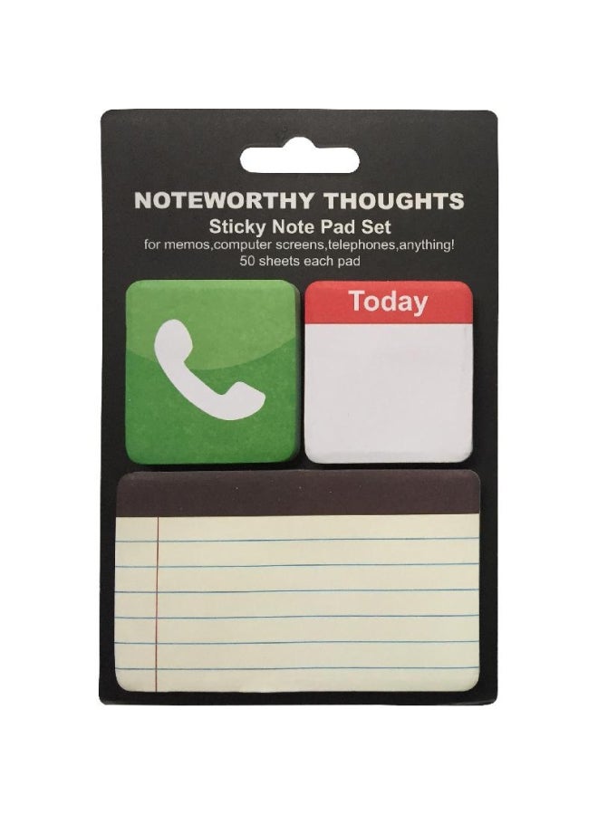 طقم ورق ملاحظات لاصق متعدد الألوان