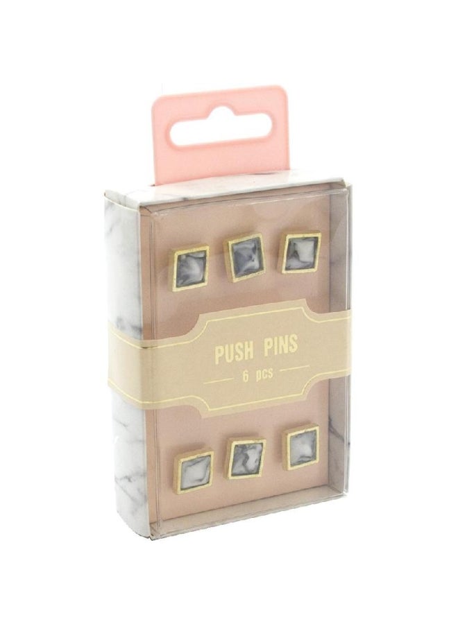 روكو مجموعة دبابيس ضغط معدنية مكونة من 6 قطع فضي