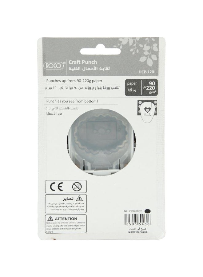 ROCO Ellipse Scalloped Single Hole Craft Punch White/Beige - Image 2