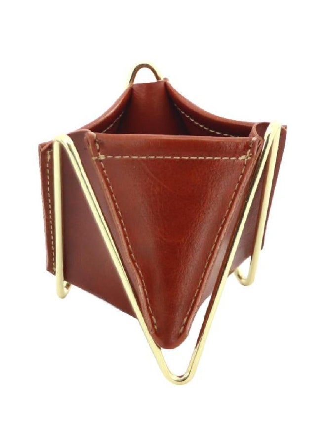 روكو حامل أقلام محمول بني/أصفر - Image 1