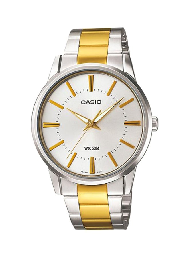CASIO Men's Stainless Steel Analog Wrist Watch MTP-1303SG-7A - 47 mm - Silver/Gold - Image 1
