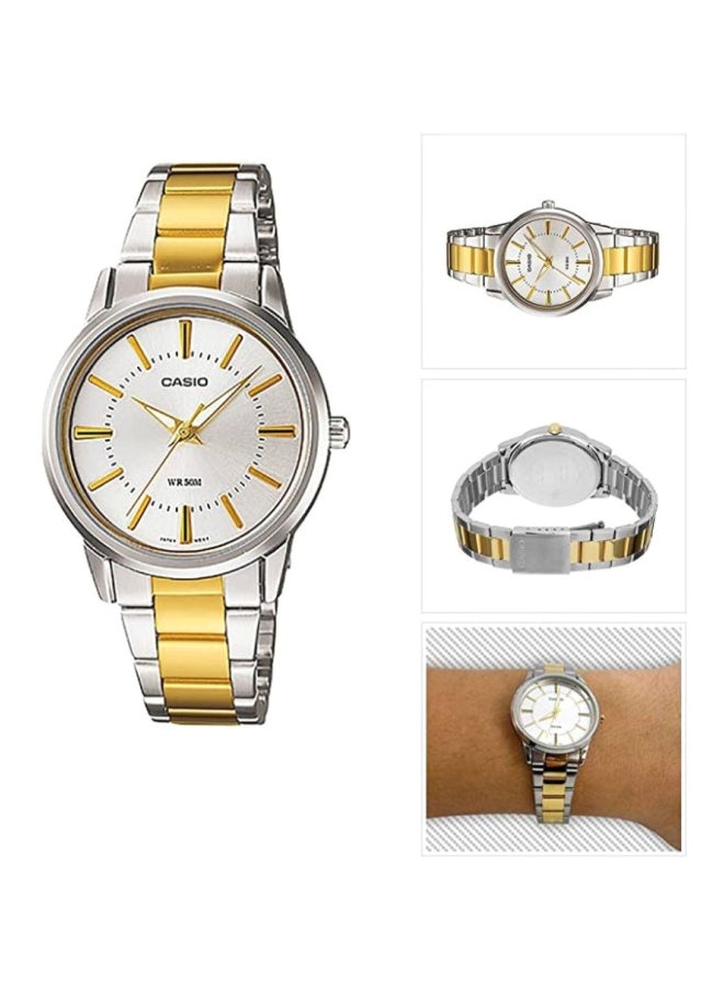 CASIO Men's Stainless Steel Analog Wrist Watch MTP-1303SG-7A - 47 mm - Silver/Gold - Image 5