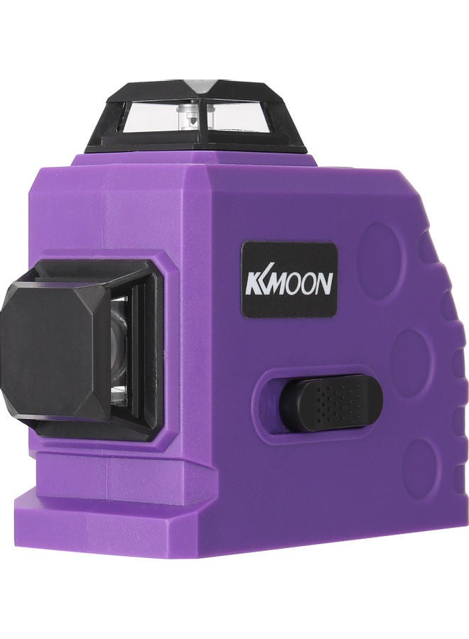 KKmoon Multifunctional 3D 12 Lines Laser Level Tool Black/Purple  - Image 2