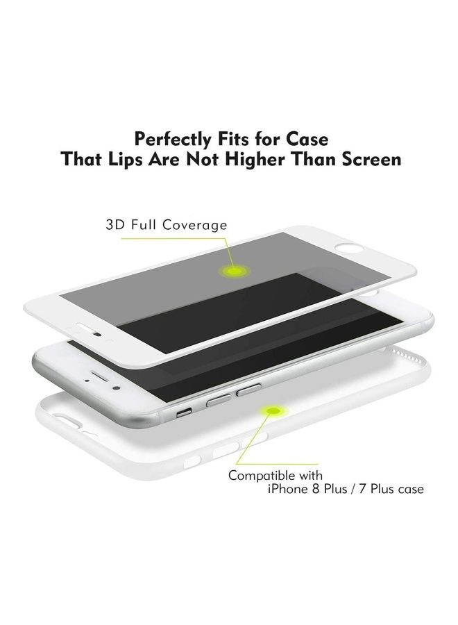 ICS Screen Protector Tempered Glass for Apple iPhone 7 Plus/8 Plus White/Clear  - Image 2